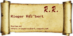 Rieger Róbert névjegykártya
