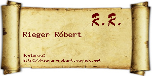Rieger Róbert névjegykártya